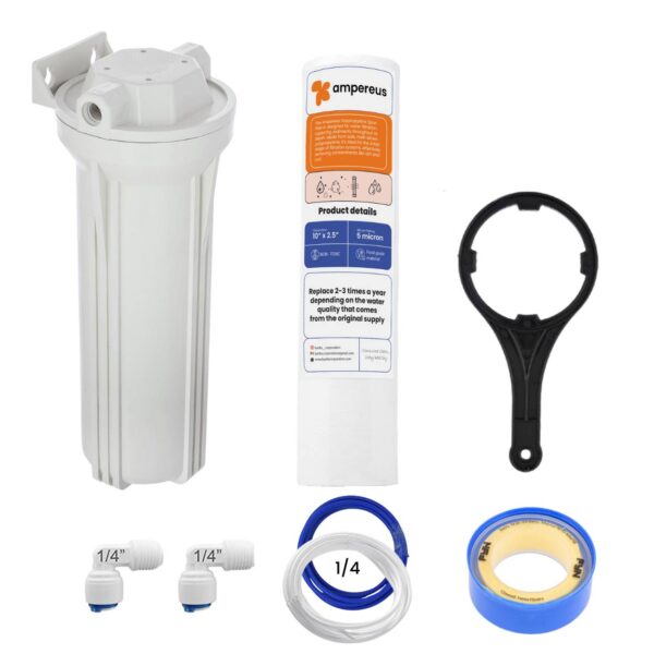 Pre-filter housing 1 Year complete service kit with all Installation accessories & PP 1 Spun filters. Compatible with all Brands Water purifiers