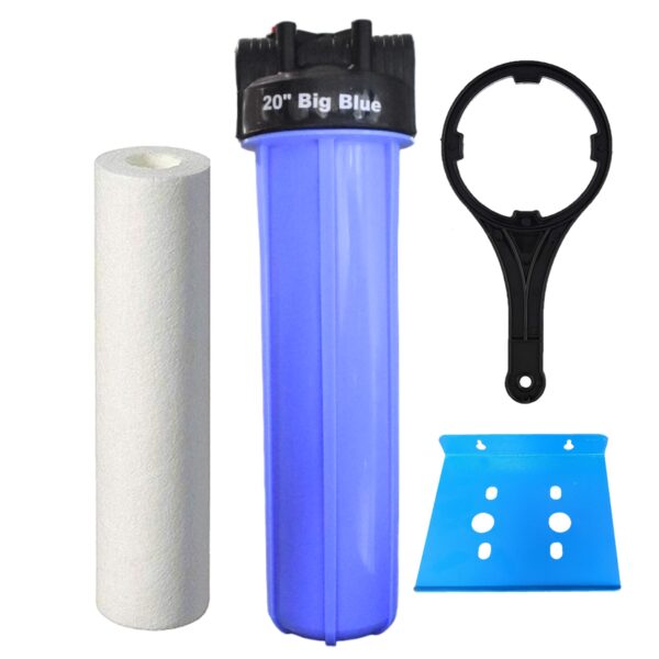 Virgin Whole House Water Filter 20-Inch | Jumbo Housing for Water Tank | High Capacity Water Filter for Tank | Jumbo Filter Housing with Jumbo PP Spun, Plate & Spanner (1-inch Inlet Outlet)