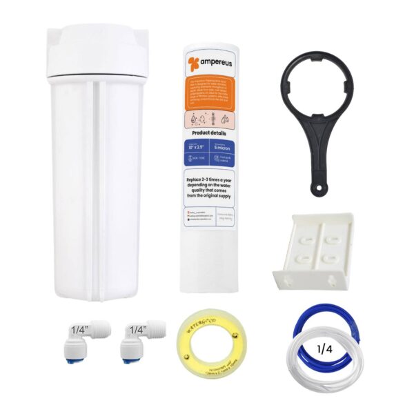 Pre filter Housing with Spun Filter, Elbow,plate,pipe,spanner, Taflon Tape Suitable for all Type water Purifier (heavy Imported double oring Bowl set 1/4) pressure take upto 15 kg