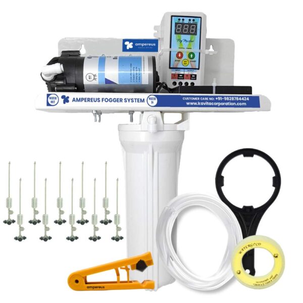 10-Nozzle Fogger Kit with 15M Pipe & 100 GPD Pump