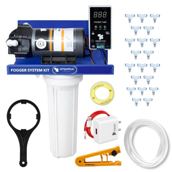 Fogger Kit – 20 Nozzles, 150 GPD Pump & 30m Pipe for Dairy, Poultry & Outdoor Cooling