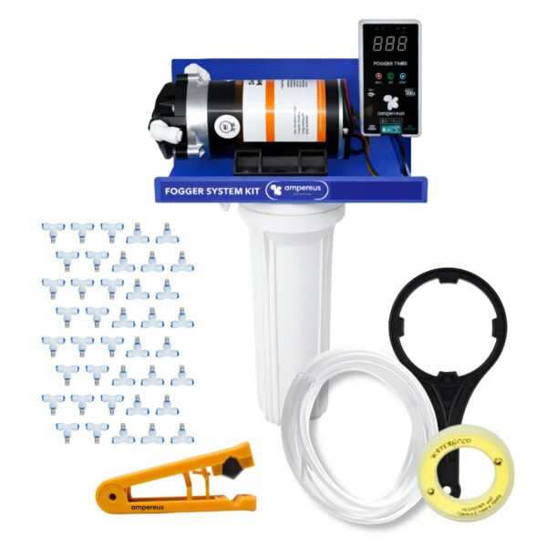 Fogger Kit – 40 Nozzles, 300 GPD Pump & 65m Pipe for Home & Dairy Cooling (1.4m Nozzle Distance)